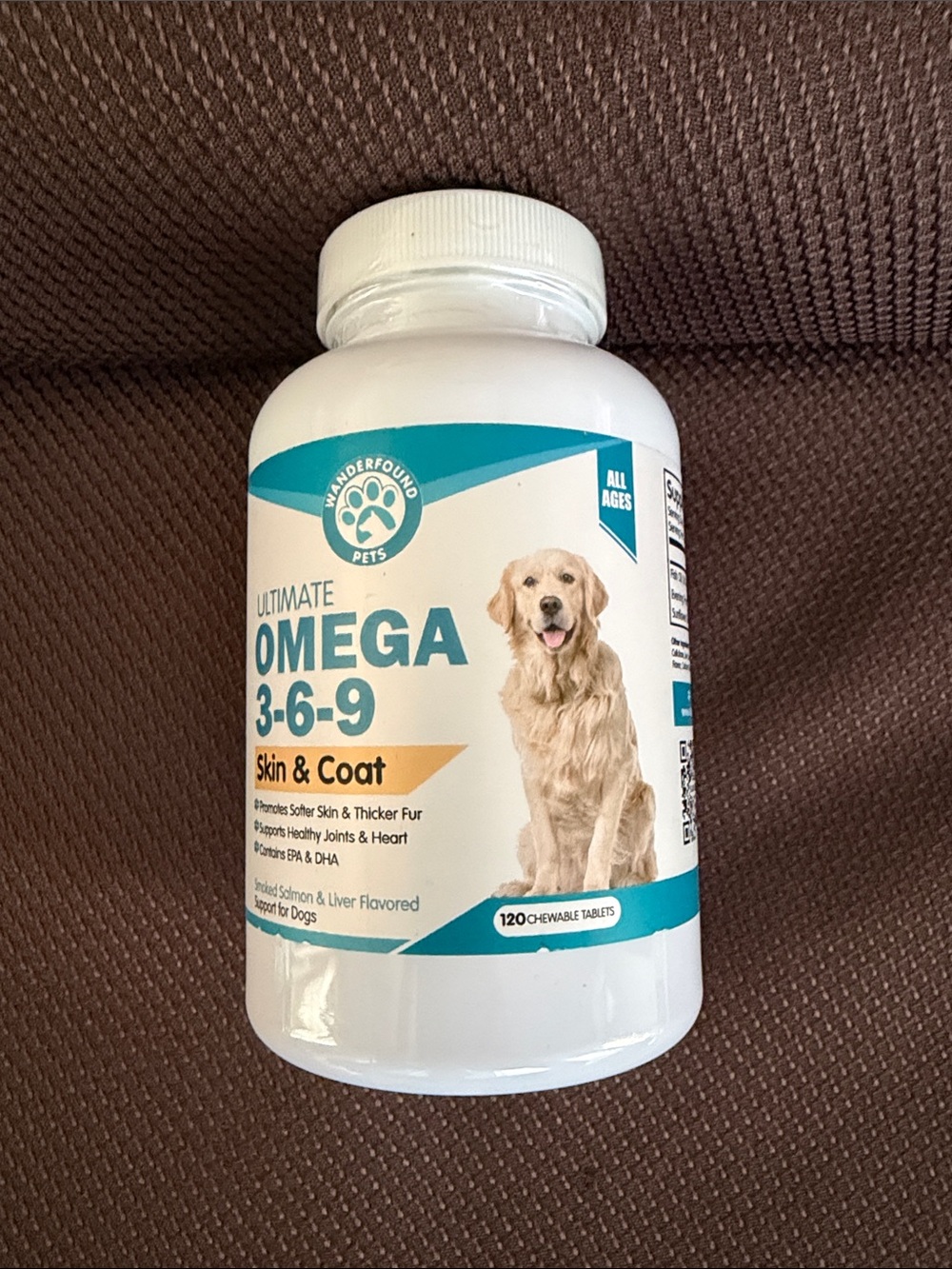 Wanderfound Pets Ultimate Omega 3-6-9 Skin & Coat Chewables - White/Teal